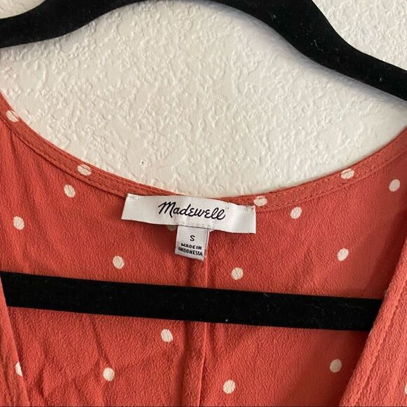 Madewell Mini Orange and White Polka Dot Tank Dress - Picture 11 of 14